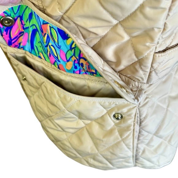 Lilly Pulitzer Quilted Beige Vest Size L - Picture 8 of 16